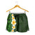 Green Polynesia Shorts for Women Plumeria Tropical Leaves With Galaxy Polynesian Art - Polynesian Pride