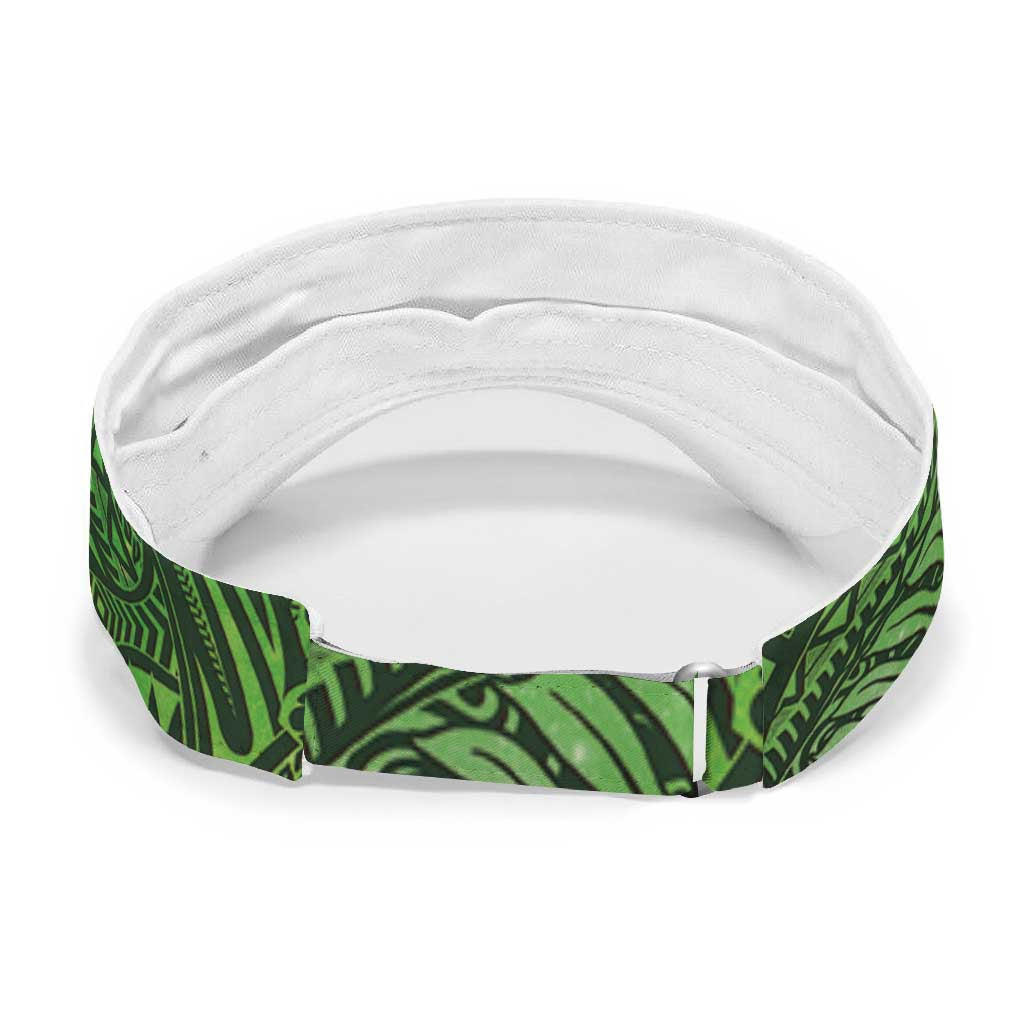 Green Polynesia Sun Visor Cap Plumeria Tropical Leaves With Galaxy Polynesian Art LT14 - Polynesian Pride