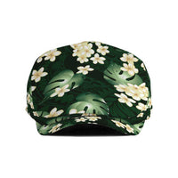 Green Tropical Hawaii Jeff Hat Seamless Monstera Plumeria Hawaiian Pattern - Polynesian Pride