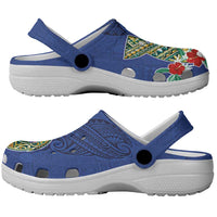 Guam Chamorro Clogs Shoes Tribal Latte Stone and Seal Artwork Polynesian Patterns