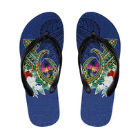 Guam Chamorro Flip Flops Tribal Latte Stone and Seal Artwork Polynesian Patterns