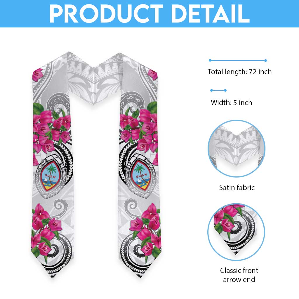 Guam Chamorro Graduation Stole Curves Polynesian Tattoo Mix Bougainvillea LT05 - Polynesian Pride