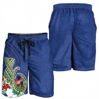 Guam Chamorro Shorts for Men Tribal Latte Stone and Seal Artwork Polynesian Patterns