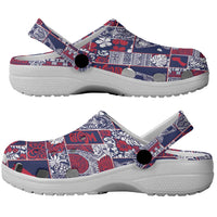 Guam Felis Pasgua Clogs Shoes Pacific Patchwork Xmas Vibes - Polynesian Pride