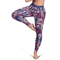 Guam Felis Pasgua Leggings Pacific Patchwork Xmas Vibes - Polynesian Pride
