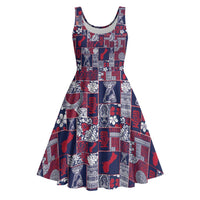 Guam Felis Pasgua Midi Dress Pacific Patchwork Xmas Vibes - Polynesian Pride