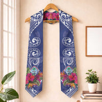 Hafa Adai Guam History and Chamorro Heritage Day Graduation Stole Blue Latte Stone LT05 One Size Blue - Polynesian Pride
