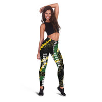 Hawaii Aloha Kakau Leggings Puakenikeni and Maile Lei Twist
