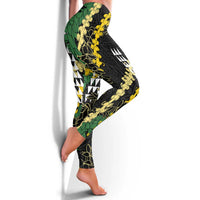 Hawaii Aloha Kakau Leggings Puakenikeni and Maile Lei Twist