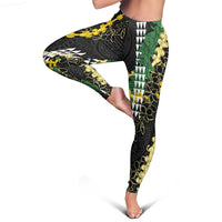 Hawaii Aloha Kakau Leggings Puakenikeni and Maile Lei Twist