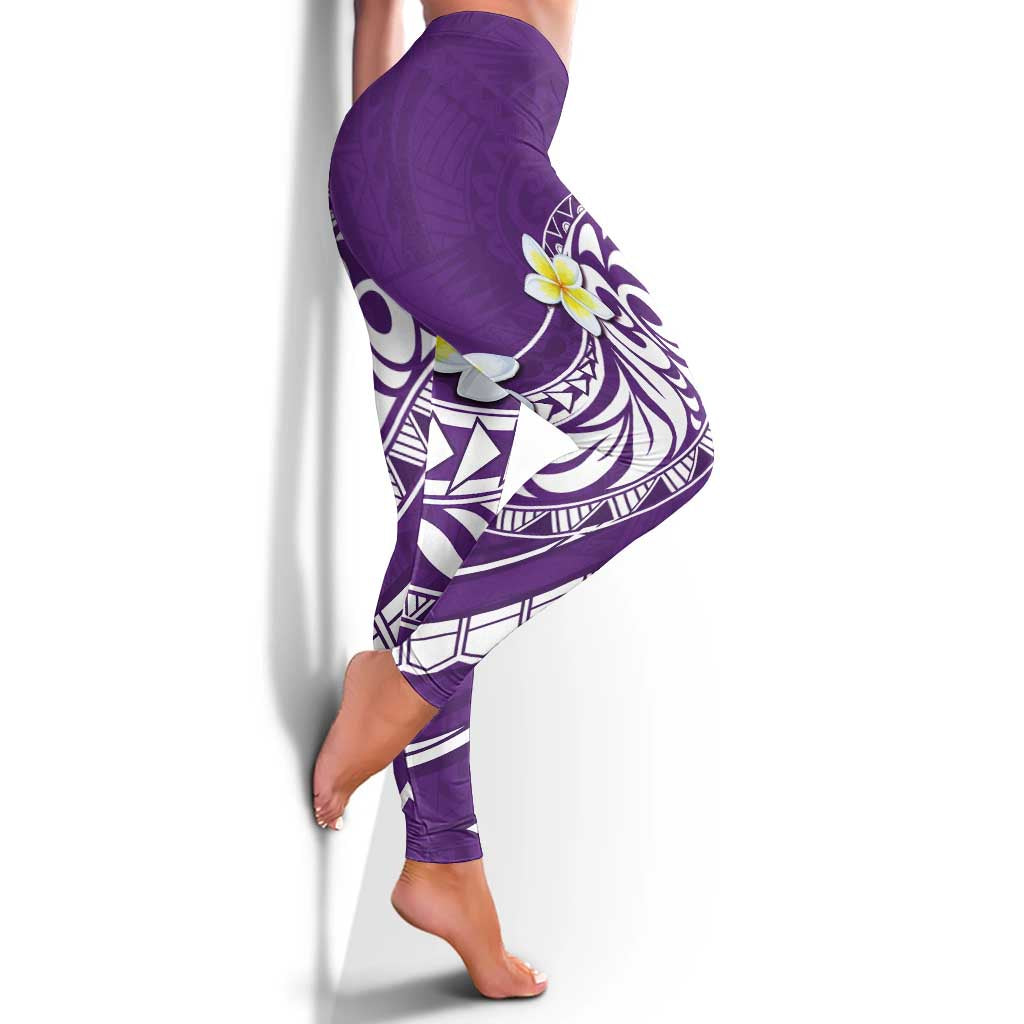 Hawaii Aloha Leggings Plumeria Vintage - Violet