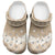 Hawaii Aloha Plumeria Lei Beige Palaka Clogs Shoes - Polynesian Pride