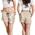 Hawaii Aloha Plumeria Lei Beige Palaka Shorts for Women - Polynesian Pride