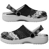 Hawaii Aloha Plumeria Lei Black Palaka Clogs Shoes - Polynesian Pride