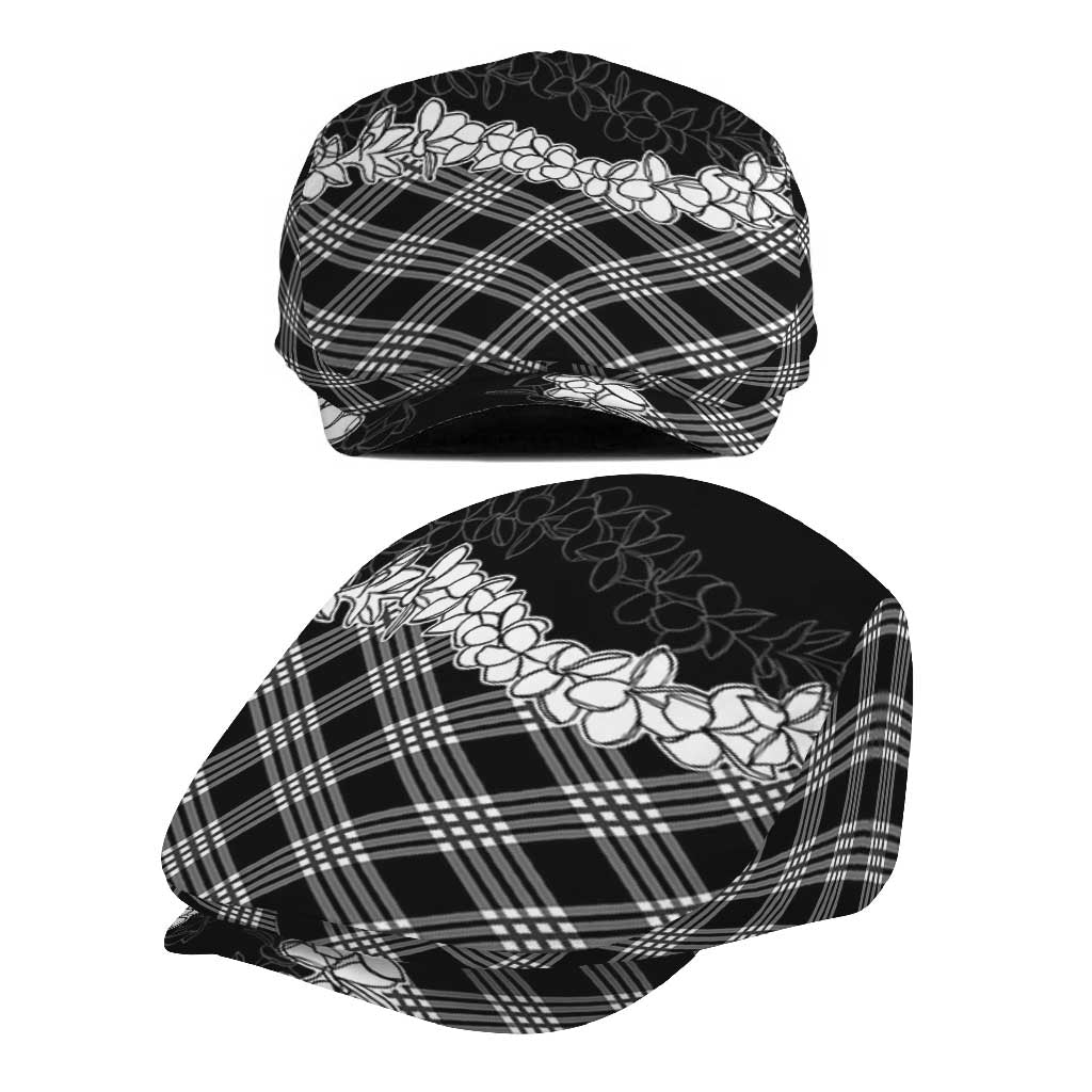 Hawaii Aloha Plumeria Lei Black Palaka Jeff Hat - Polynesian Pride