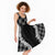 Hawaii Aloha Plumeria Lei Black Palaka Midi Dress - Polynesian Pride