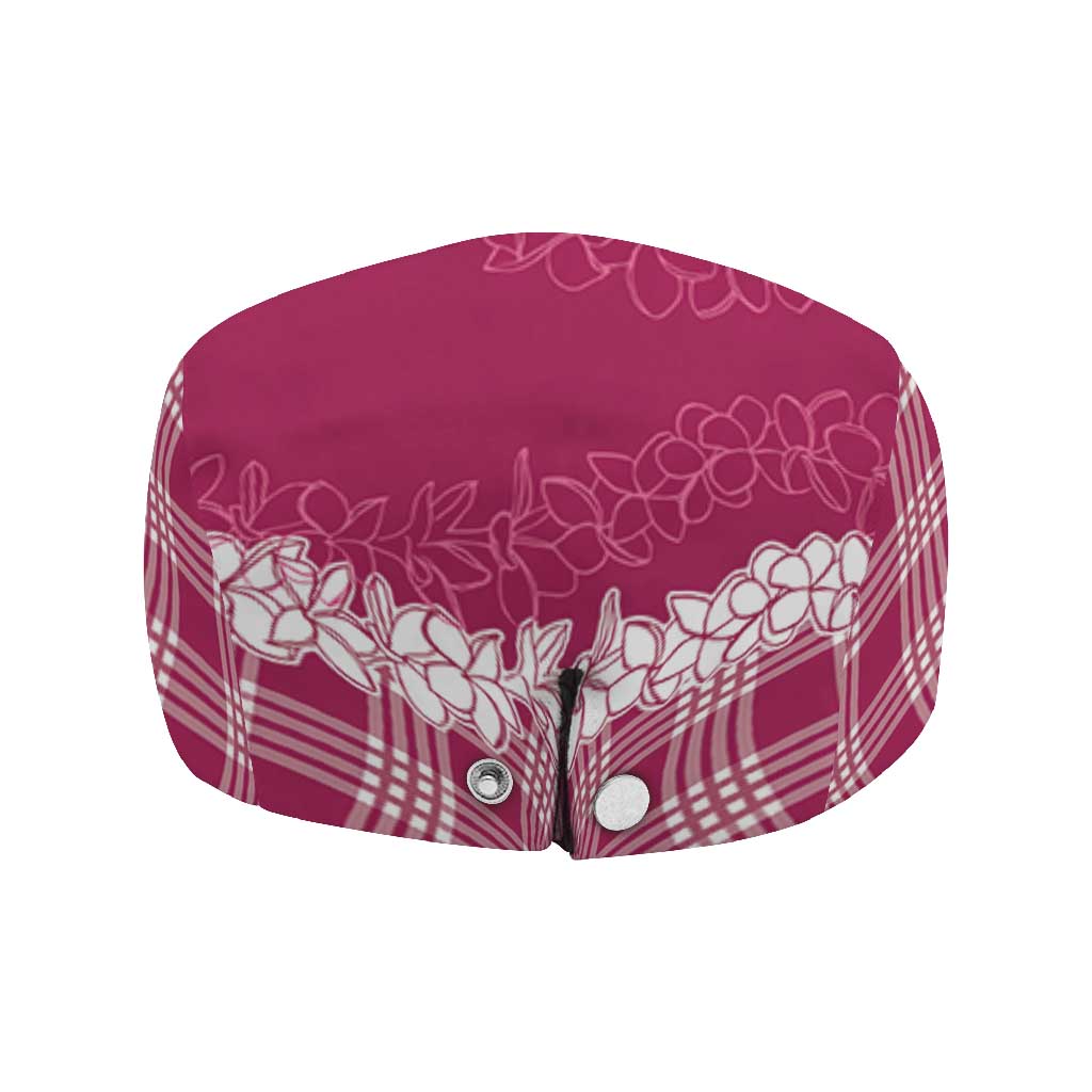 Hawaii Aloha Plumeria Lei Fuschia Palaka Jeff Hat - Polynesian Pride