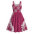 Hawaii Aloha Plumeria Lei Fuschia Palaka Midi Dress - Polynesian Pride