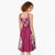 Hawaii Aloha Plumeria Lei Fuschia Palaka Midi Dress - Polynesian Pride