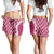 Hawaii Aloha Plumeria Lei Fuschia Palaka Shorts for Women - Polynesian Pride