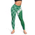 Hawaii Aloha Plumeria Lei Green Palaka Leggings - Polynesian Pride