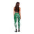 Hawaii Aloha Plumeria Lei Green Palaka Leggings - Polynesian Pride