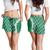 Hawaii Aloha Plumeria Lei Green Palaka Shorts for Women - Polynesian Pride