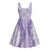 Hawaii Aloha Plumeria Lei Lavender Palaka Midi Dress - Polynesian Pride