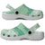 Hawaii Aloha Plumeria Lei Mint Palaka Clogs Shoes - Polynesian Pride