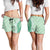 Hawaii Aloha Plumeria Lei Mint Palaka Shorts for Women - Polynesian Pride