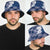 Hawaii Aloha Plumeria Lei Navy Palaka Bucket Hat - Polynesian Pride