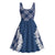 Hawaii Aloha Plumeria Lei Navy Palaka Midi Dress - Polynesian Pride