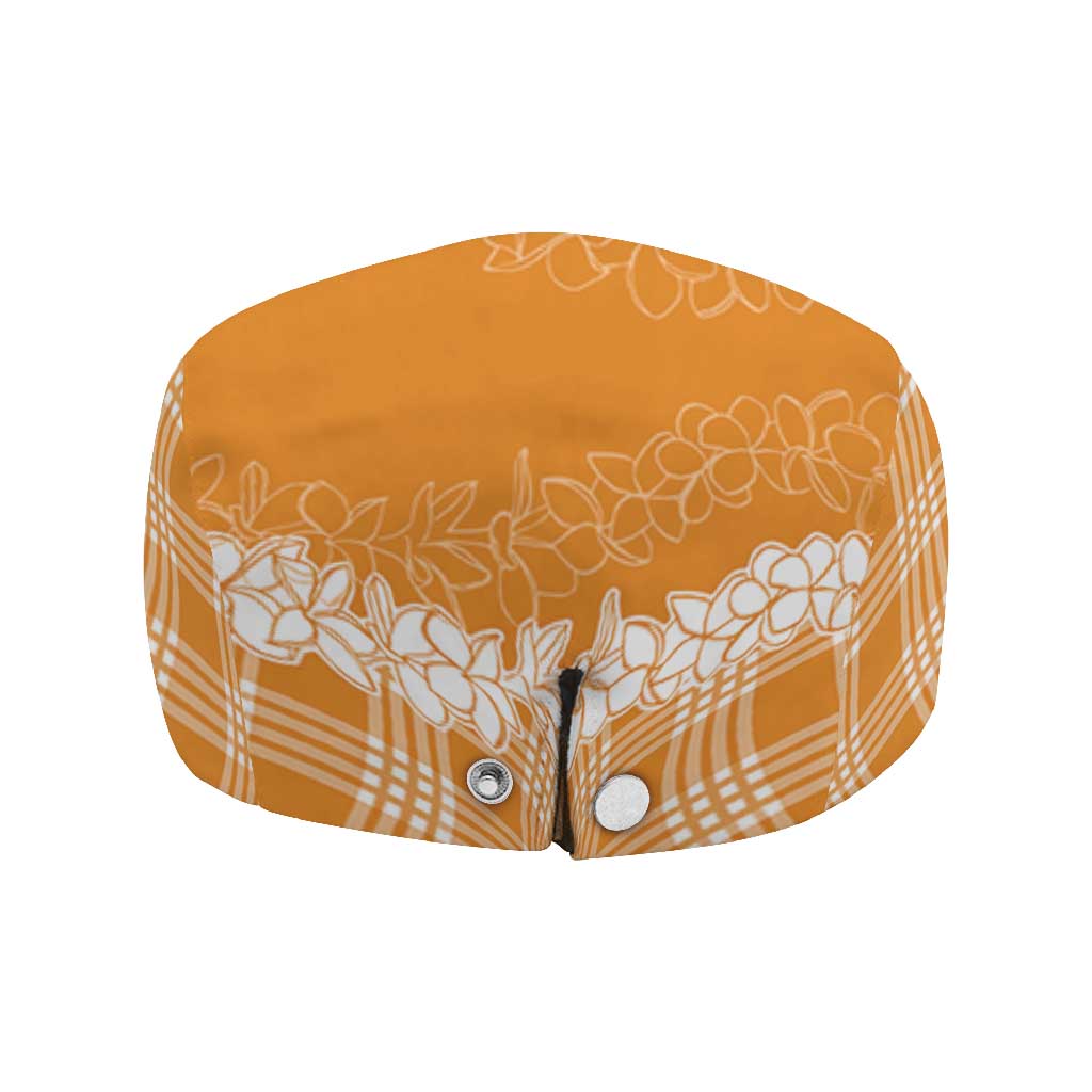Hawaii Aloha Plumeria Lei Orange Palaka Jeff Hat - Polynesian Pride