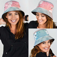 Hawaii Aloha Plumeria Lei Pastel Candy Palaka Bucket Hat - Polynesian Pride