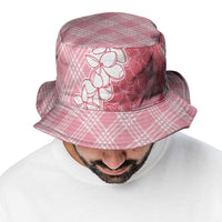 Hawaii Aloha Plumeria Lei Pink Palaka Bucket Hat - Polynesian Pride