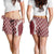 Hawaii Aloha Plumeria Lei Scarlet Palaka Shorts for Women - Polynesian Pride