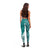 Hawaii Aloha Plumeria Lei Teal Palaka Leggings - Polynesian Pride