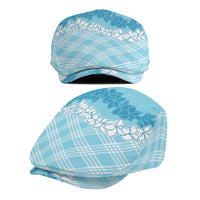 Hawaii Aloha Plumeria Lei Turquoise Palaka Jeff Hat - Polynesian Pride