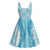 Hawaii Aloha Plumeria Lei Turquoise Palaka Midi Dress - Polynesian Pride
