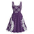 Hawaii Aloha Plumeria Lei Violet Palaka Midi Dress - Polynesian Pride