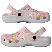 Hawaii Anthurium Tiare Pikake Lei Clogs Shoes Akala Lauhala Art Pattern LT01 - Polynesian Pride