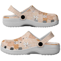 Hawaii Anthurium Tiare Pikake Lei Clogs Shoes Alani Lauhala Art Pattern LT01 - Polynesian Pride