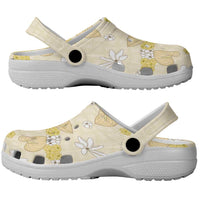 Hawaii Anthurium Tiare Pikake Lei Clogs Shoes Melemele Lauhala Art Pattern LT01 - Polynesian Pride