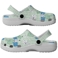 Hawaii Anthurium Tiare Pikake Lei Clogs Shoes Omaomao Lauhala Art Pattern LT01 - Polynesian Pride