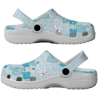 Hawaii Anthurium Tiare Pikake Lei Clogs Shoes UliUli Lauhala Art Pattern LT01 - Polynesian Pride