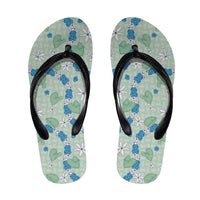 Hawaii Anthurium Tiare Pikake Lei Flip Flops Omaomao Lauhala Art Pattern