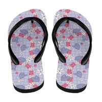 Hawaii Anthurium Tiare Pikake Lei Flip Flops Poni Lauhala Art Pattern LT01 - Polynesian Pride
