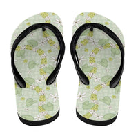 Hawaii Anthurium Tiare Pikake Lei Flip Flops Sage Green Lauhala Art Pattern LT01 - Polynesian Pride