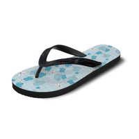 Hawaii Anthurium Tiare Pikake Lei Flip Flops UliUli Lauhala Art Pattern LT01 - Polynesian Pride