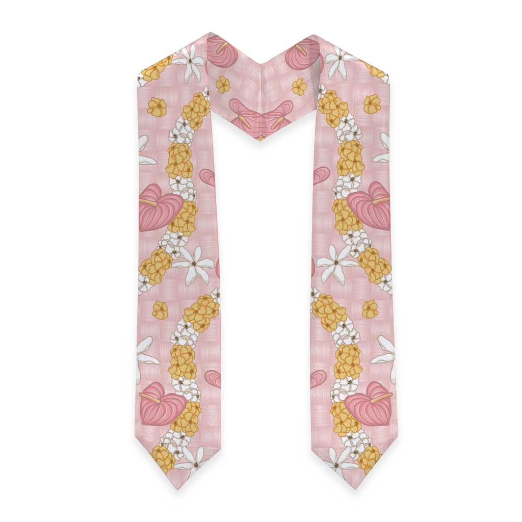 Hawaii Anthurium Tiare Pikake Lei Graduation Stole Akala Lauhala Art Pattern LT01 - Polynesian Pride